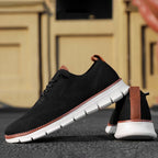 Caleb textured knit oxford shoes in navy blue, featuring a lace-up closure and a casual sneaker sole. 5