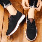 Caleb textured knit oxford shoes in navy blue, featuring a lace-up closure and a casual sneaker sole. 7
