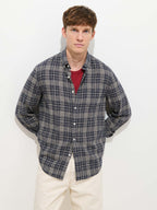 Callum Mill Check Shirt Men's Linen Cotton Blend with Chest Pocket 0