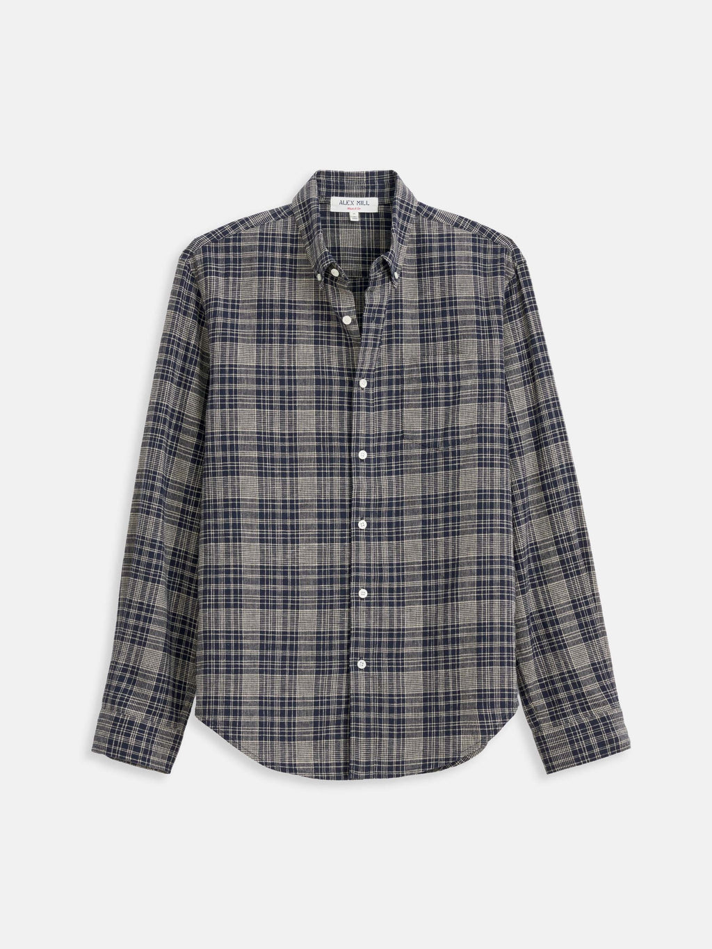 Callum Mill Check Shirt Men's Linen Cotton Blend with Chest Pocket 1