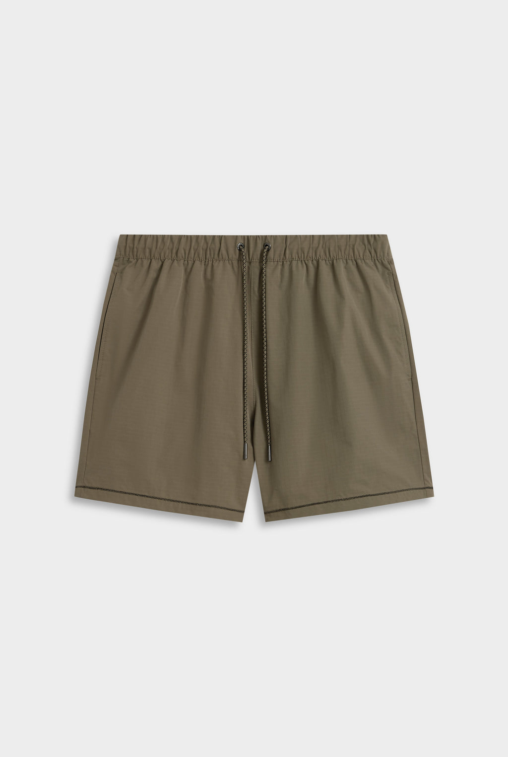 Callum Zig Zag Ripstop Swim Short Olive - Relaxed Fit, Quick-Drying Polyester 6