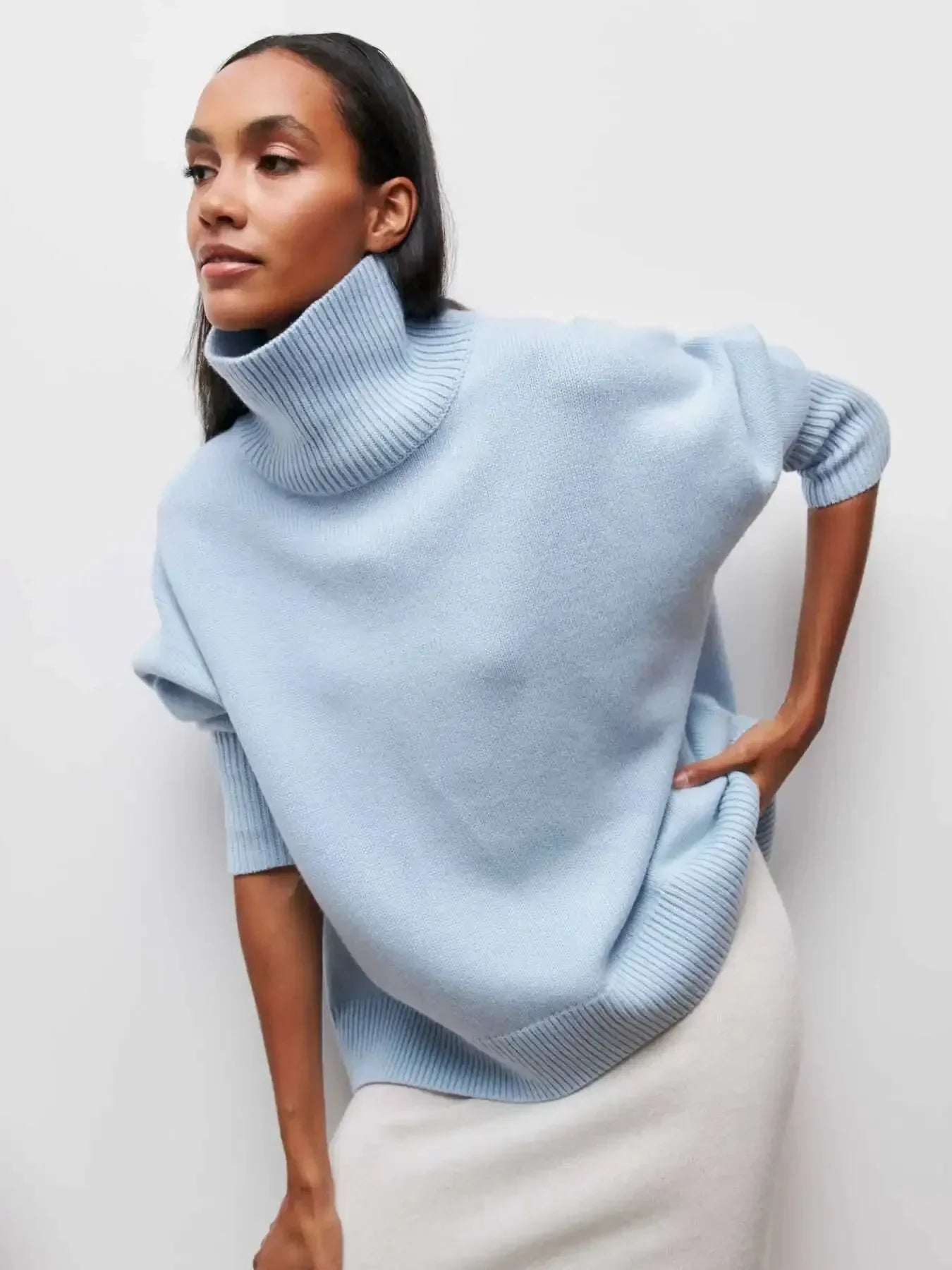 Ciara | Oversized Ribbed Turtleneck Sweater for Women