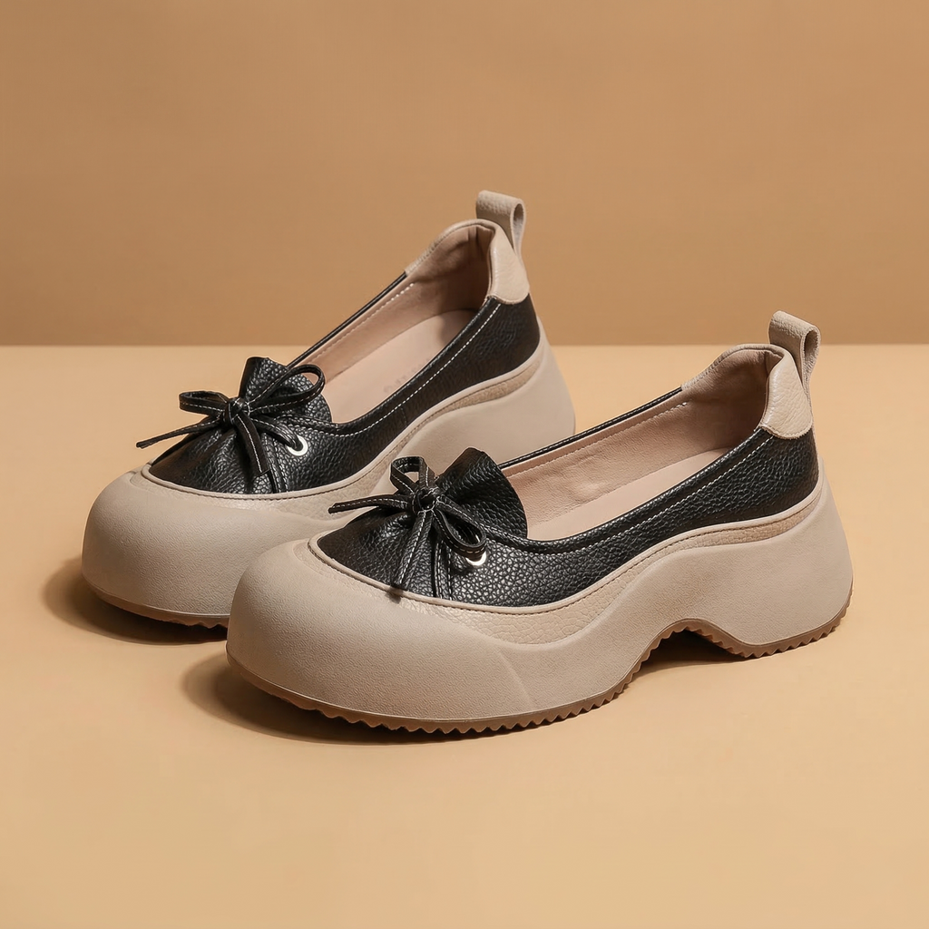 Clara cushioned support shoes in soft beige vegan leather, featuring a sleek and minimalist design for everyday wear. 8