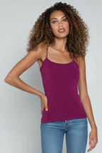 Light gray camisole made from a bamboo blend, featuring adjustable straps and a relaxed, casual style. 10