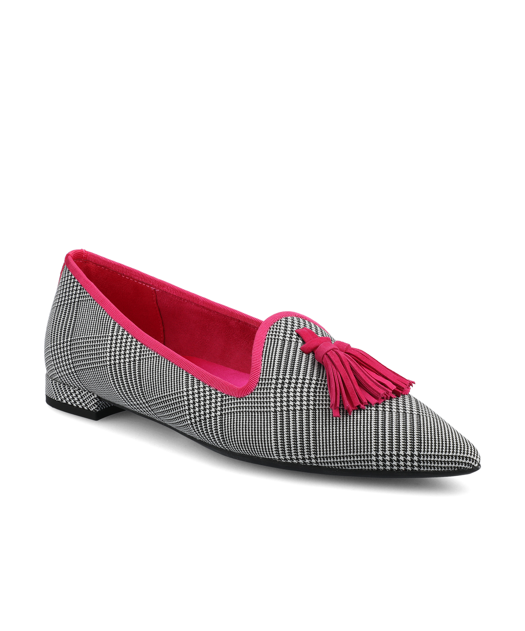 Cressida The Starfinch 15 Tassel Loafer Two Tone Plaid Pointed Toe 0