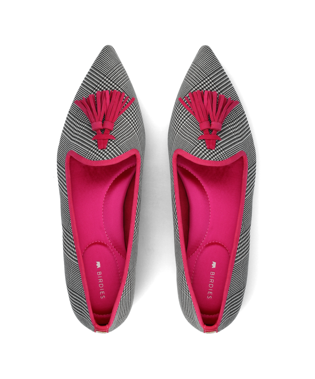 Cressida The Starfinch 15 Tassel Loafer Two Tone Plaid Pointed Toe 1