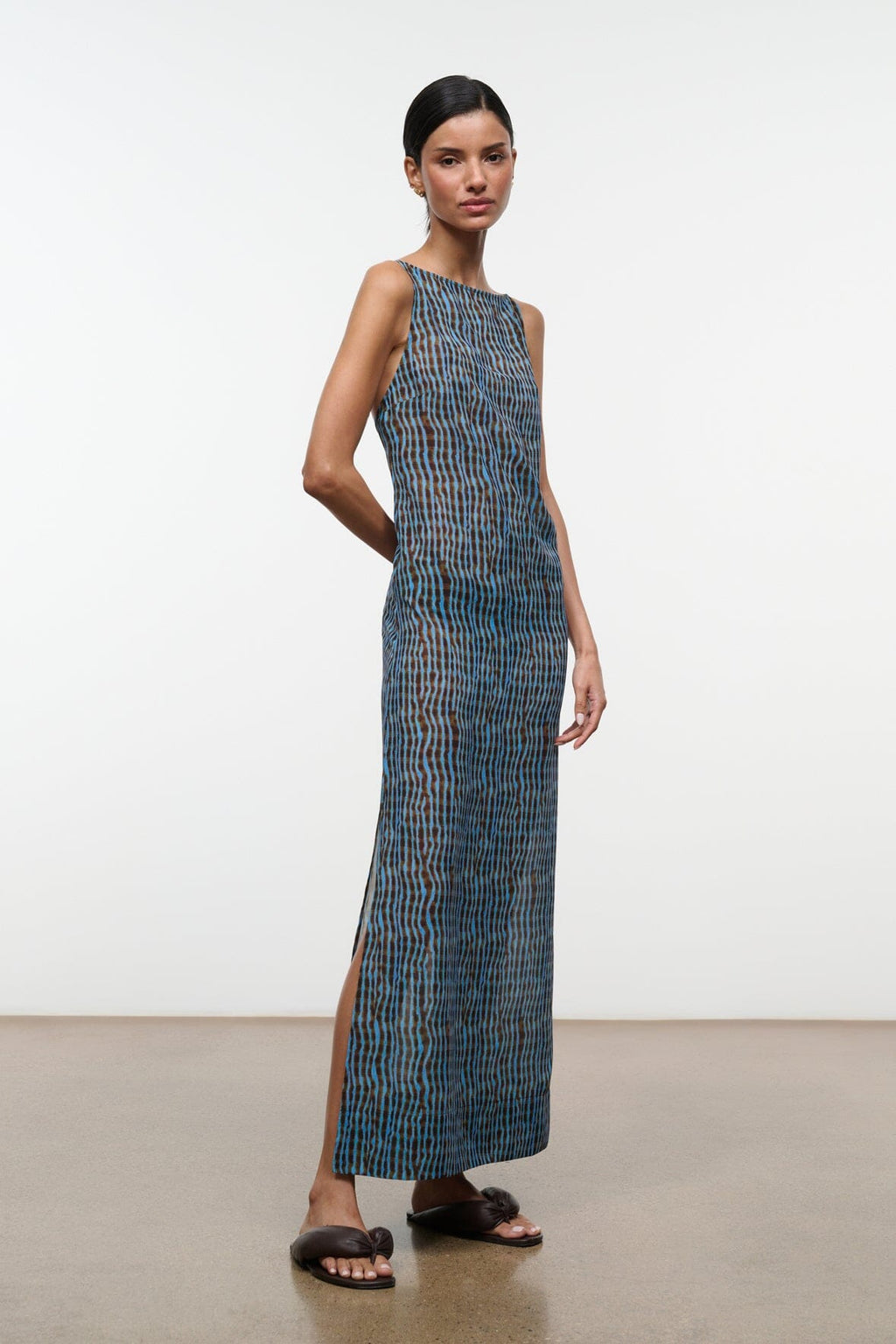 Cressida YUCA COVERUP DRESS Sheer Chiffon Maxi with Shell Print 1