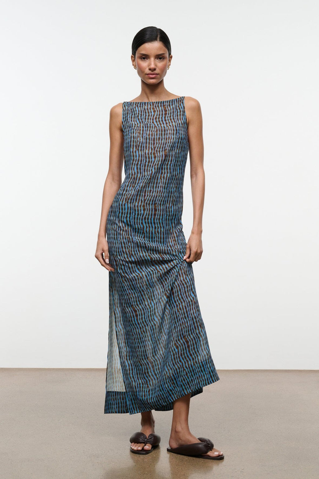 Cressida YUCA COVERUP DRESS Sheer Chiffon Maxi with Shell Print 4