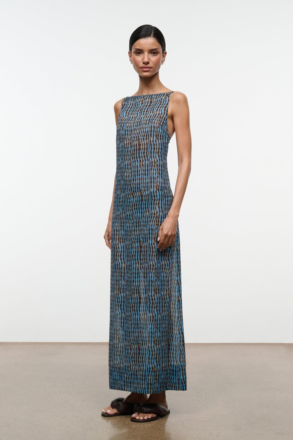 Cressida YUCA COVERUP DRESS Sheer Chiffon Maxi with Shell Print 5