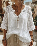 Cynthia V-Neck Blouse 0