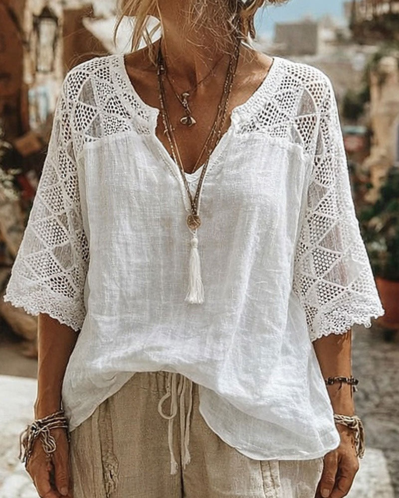 Cynthia V-Neck Blouse 0