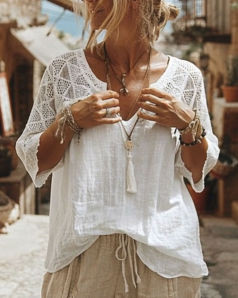 Cynthia V-Neck Blouse 2