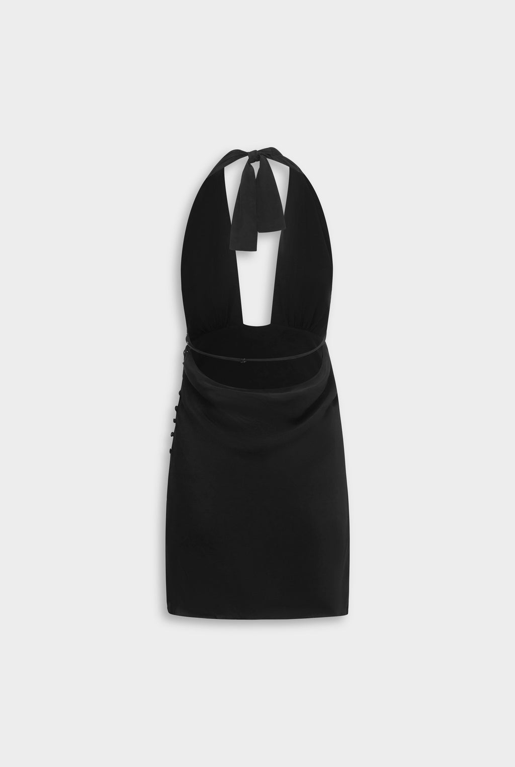 Darian Halter Tie Mini Dress Silk-Viscose Blend Black 7