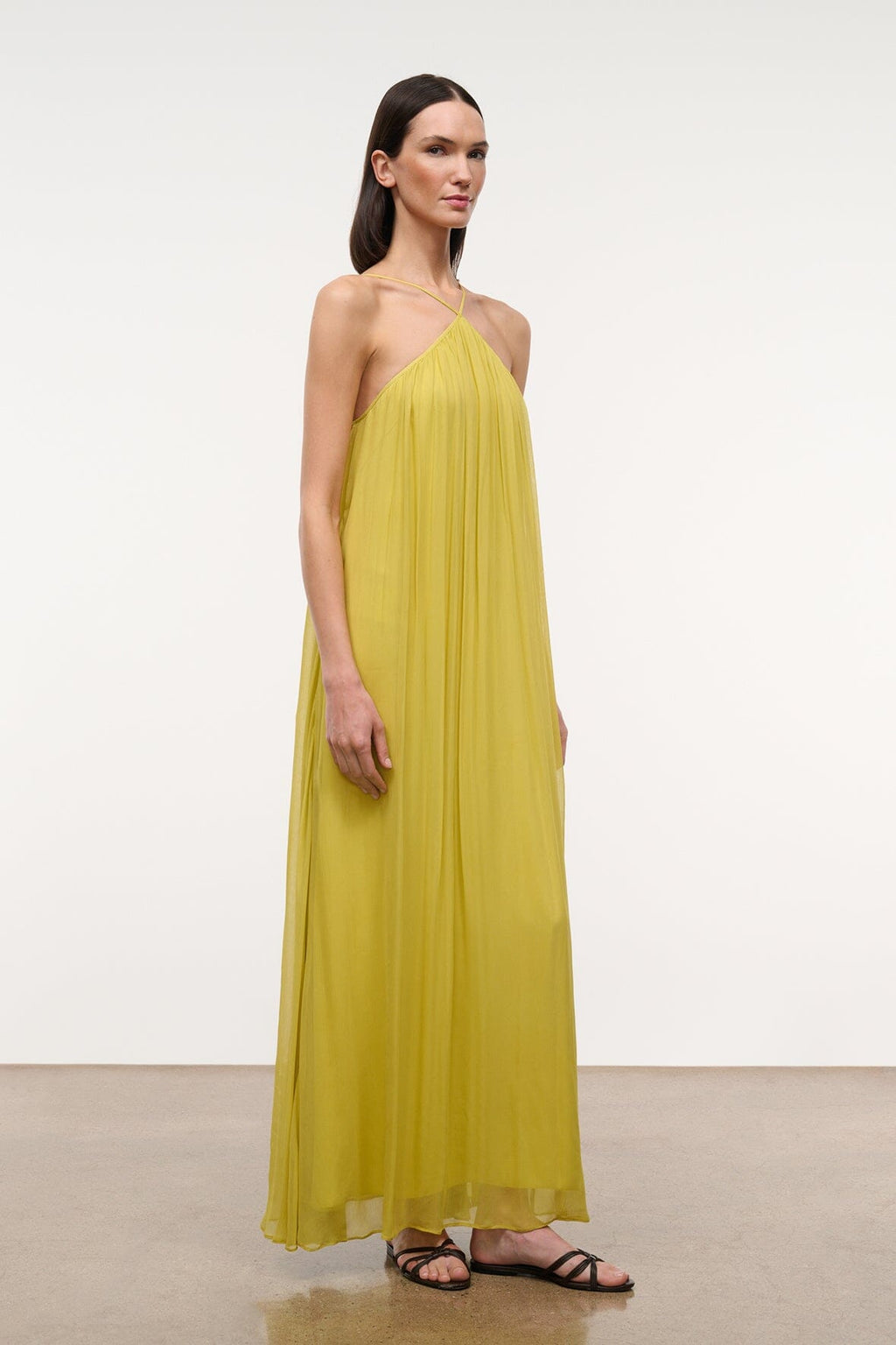 Dasha Dress Sleeveless Halter-Neck Sundress with Cross-Over Straps in Blue 3