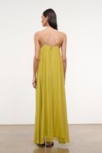 Dasha Dress Sleeveless Halter-Neck Sundress with Cross-Over Straps in Blue 4
