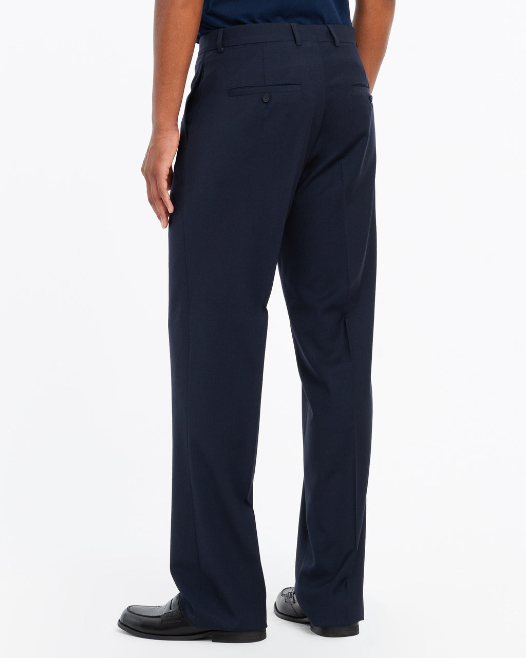 Dorian Relaxed Fit Mens Chinos Blue Stretch Wool Canvas 2