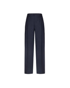 Dorian Relaxed Fit Mens Chinos Blue Stretch Wool Canvas 3
