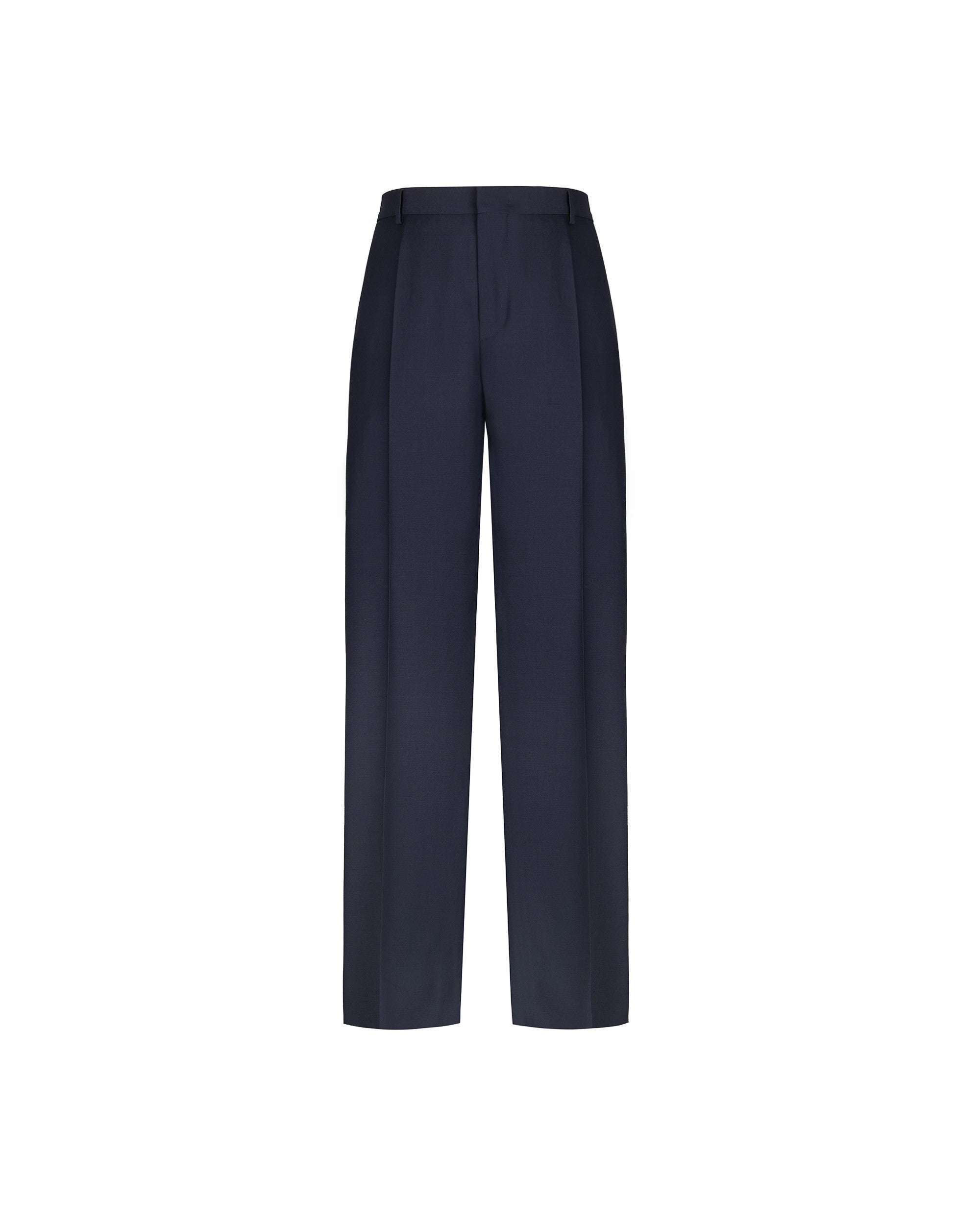 Dorian Relaxed Fit Mens Chinos Blue Stretch Wool Canvas 3