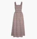 Eamon Azalea Maxi Nap Dress Chocolate Ditsy Thistle Smocked Bodice 7