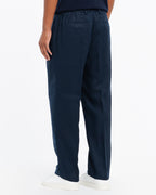 Eamon Chino Trousers Relaxed Fit Linen Drawstring Waist Blue 2
