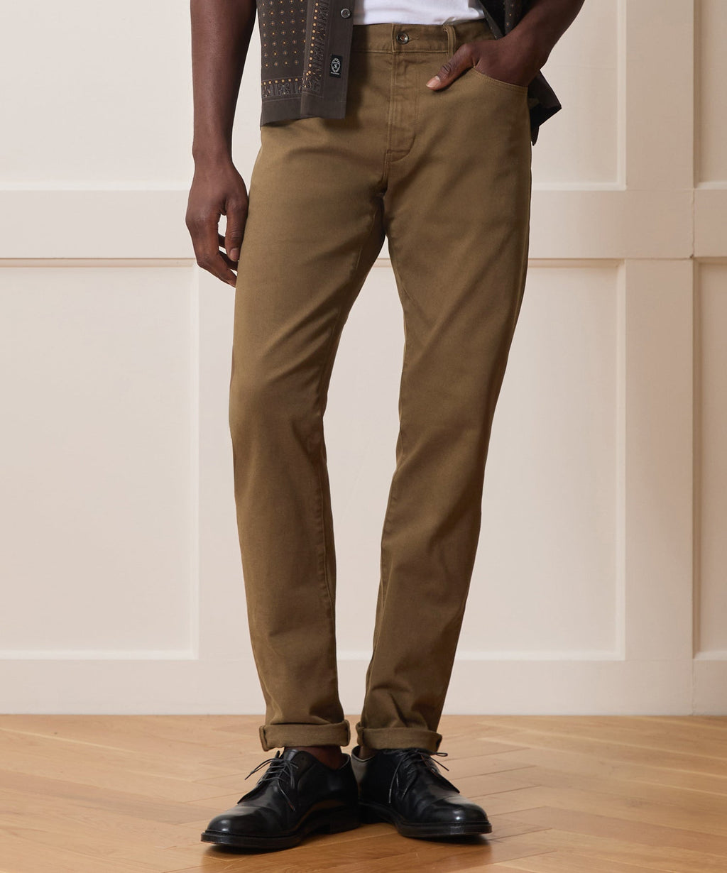 Eamon Slim Fit Chino Pants Stretch Twill 5-Pocket Design 1