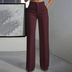 High-waisted pants in dusty rose with a chic, tailored style. 5