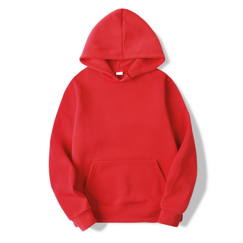 Men's pullover hoodie with a drawstring hood and kangaroo pocket.