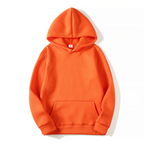 Men's pullover hoodie with a drawstring hood and kangaroo pocket.