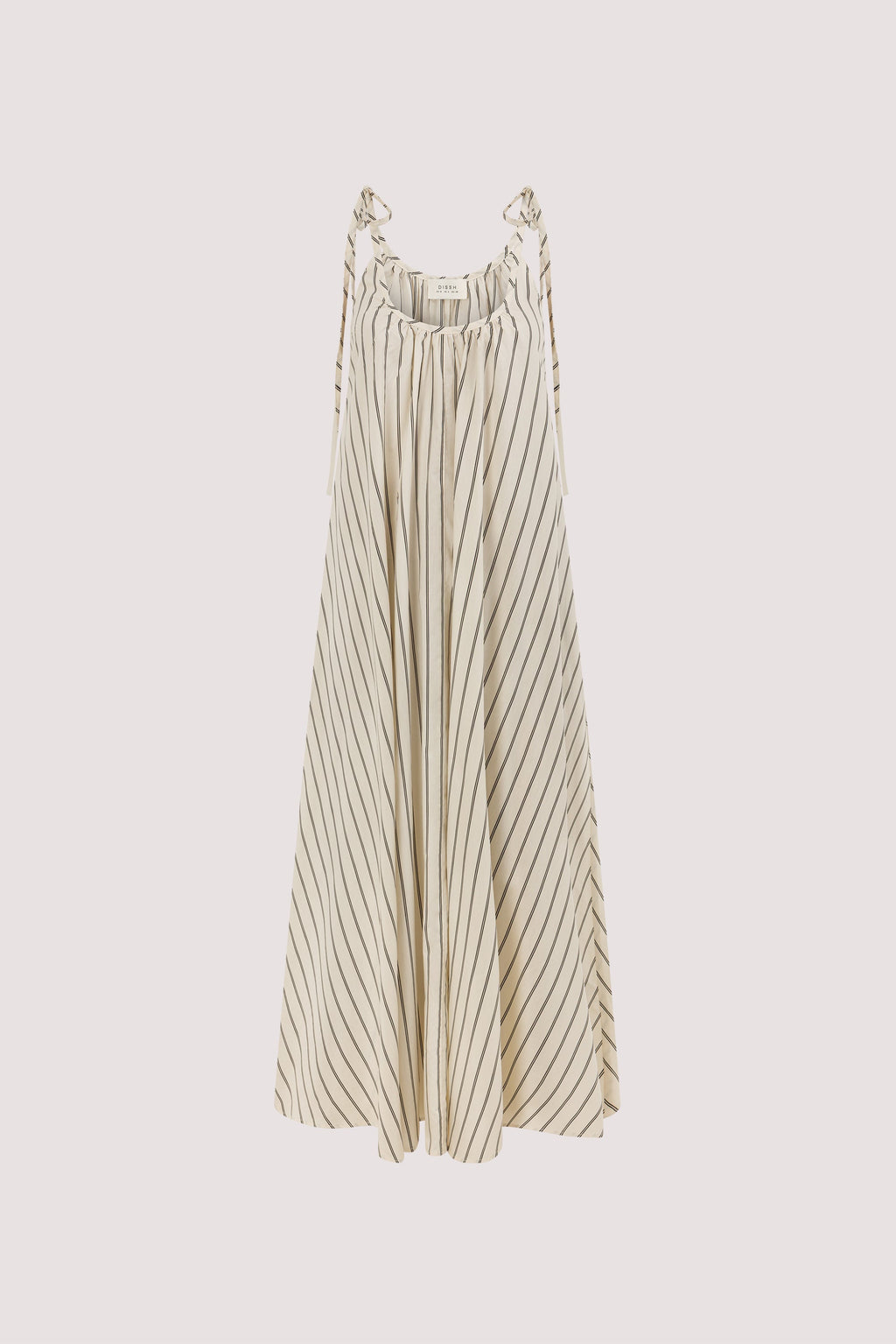 Elinor FABLE Cream Stripe Midi Dress Sleeveless Relaxed Fit 5