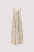 Elinor FABLE Cream Stripe Midi Dress Sleeveless Relaxed Fit 5