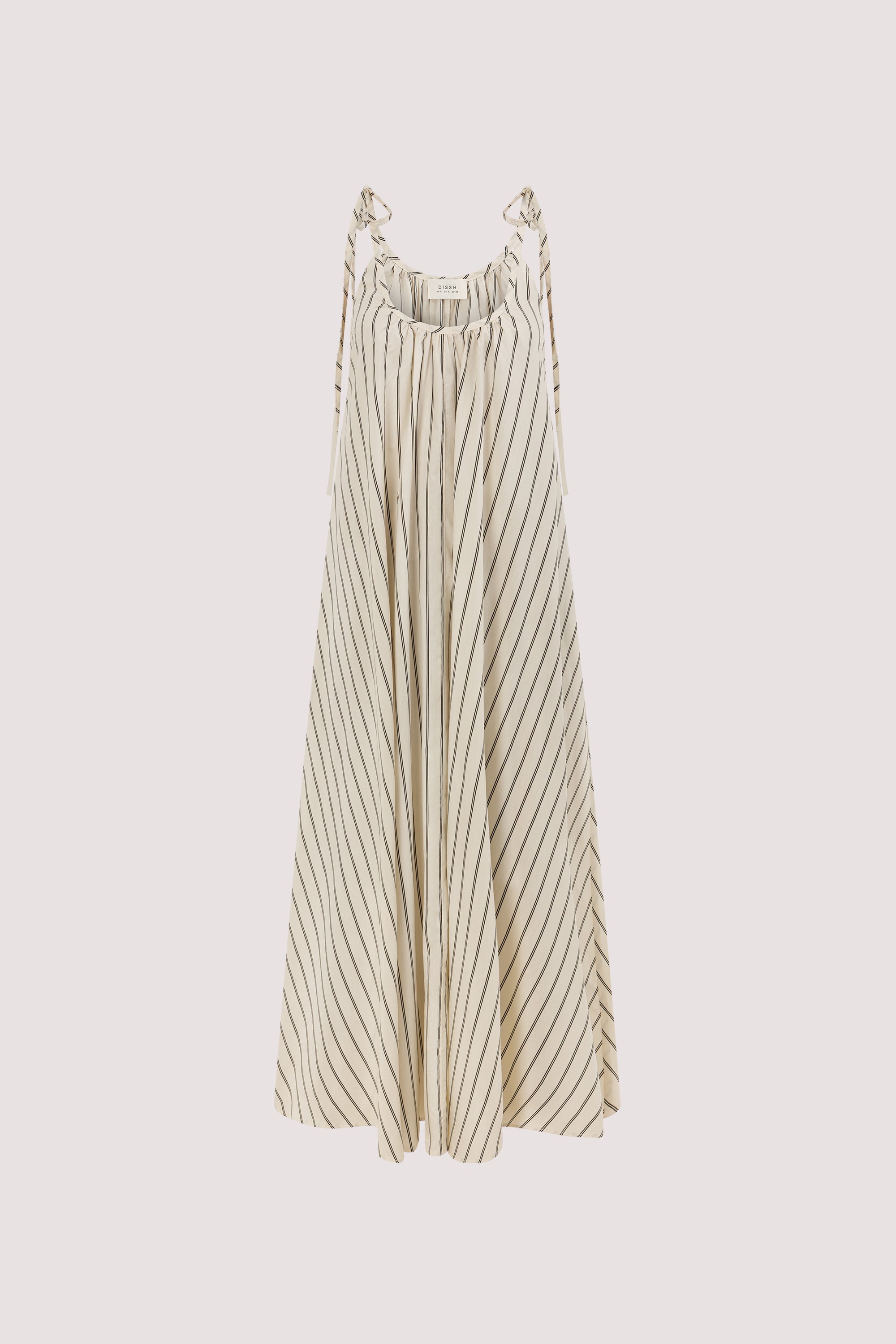 Elinor FABLE Cream Stripe Midi Dress Sleeveless Relaxed Fit 5
