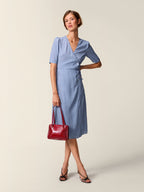 Elinor GABIN Dress Midi Wrap Polka Dot V-Neck for Wedding Guests 0