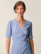 Elinor GABIN Dress Midi Wrap Polka Dot V-Neck for Wedding Guests 2