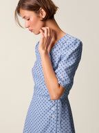 Elinor GABIN Dress Midi Wrap Polka Dot V-Neck for Wedding Guests 3