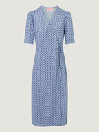 Elinor GABIN Dress Midi Wrap Polka Dot V-Neck for Wedding Guests 7