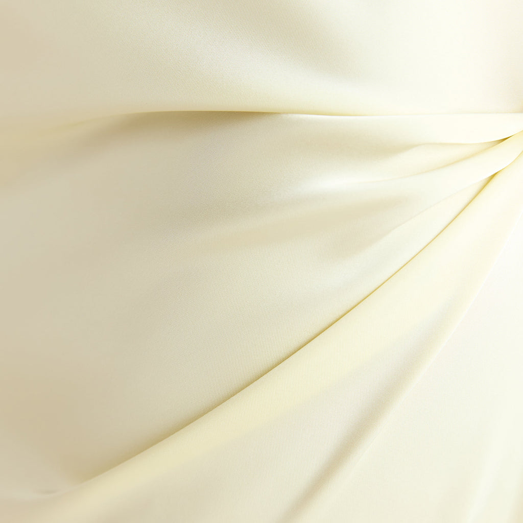Lemon satin maxi skirt with a fishtail design and an elasticated waistband. 5