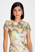 Elowen Everly Floral Dress Bodycon Mini with Sequin Detailing 4