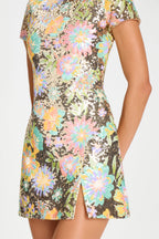 Elowen Everly Floral Dress Bodycon Mini with Sequin Detailing 5