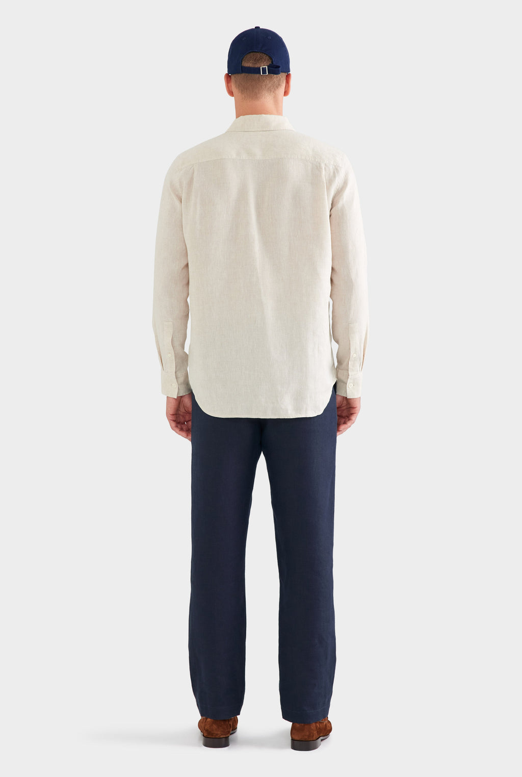 Elric Linen Shirt Sand Classic Fit Long Sleeve Mens Linen Shirt 5