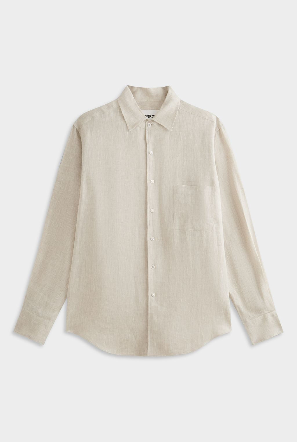 Elric Linen Shirt Sand Classic Fit Long Sleeve Mens Linen Shirt 6