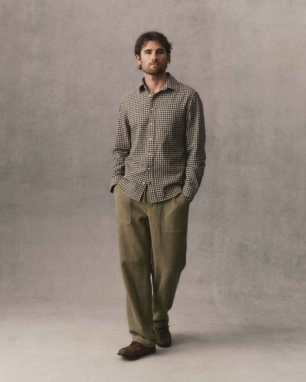 Elric Men's Shirt Breaker Gingham Organic Cotton Linen 2