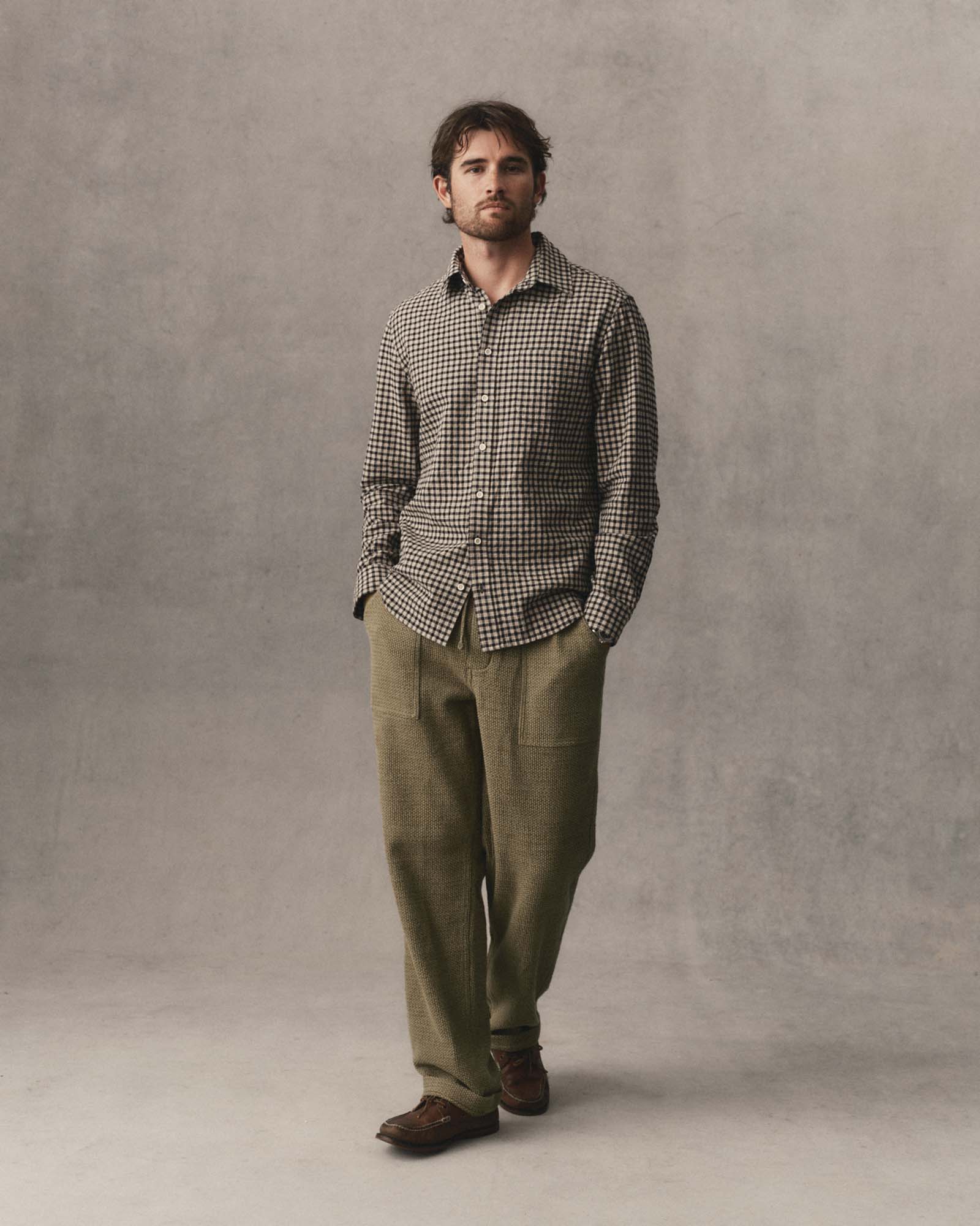 Elric Men's Shirt Breaker Gingham Organic Cotton Linen 2