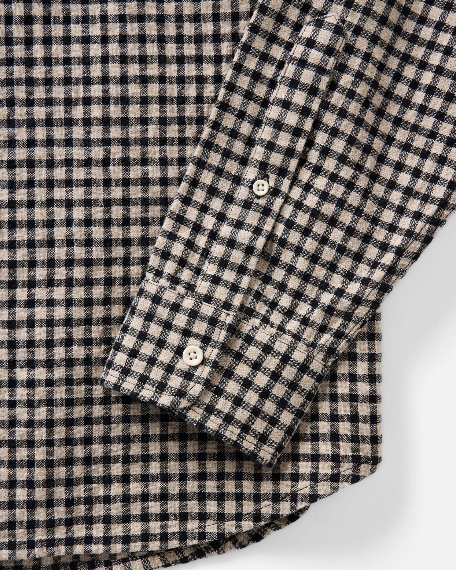 Elric Men's Shirt Breaker Gingham Organic Cotton Linen 5