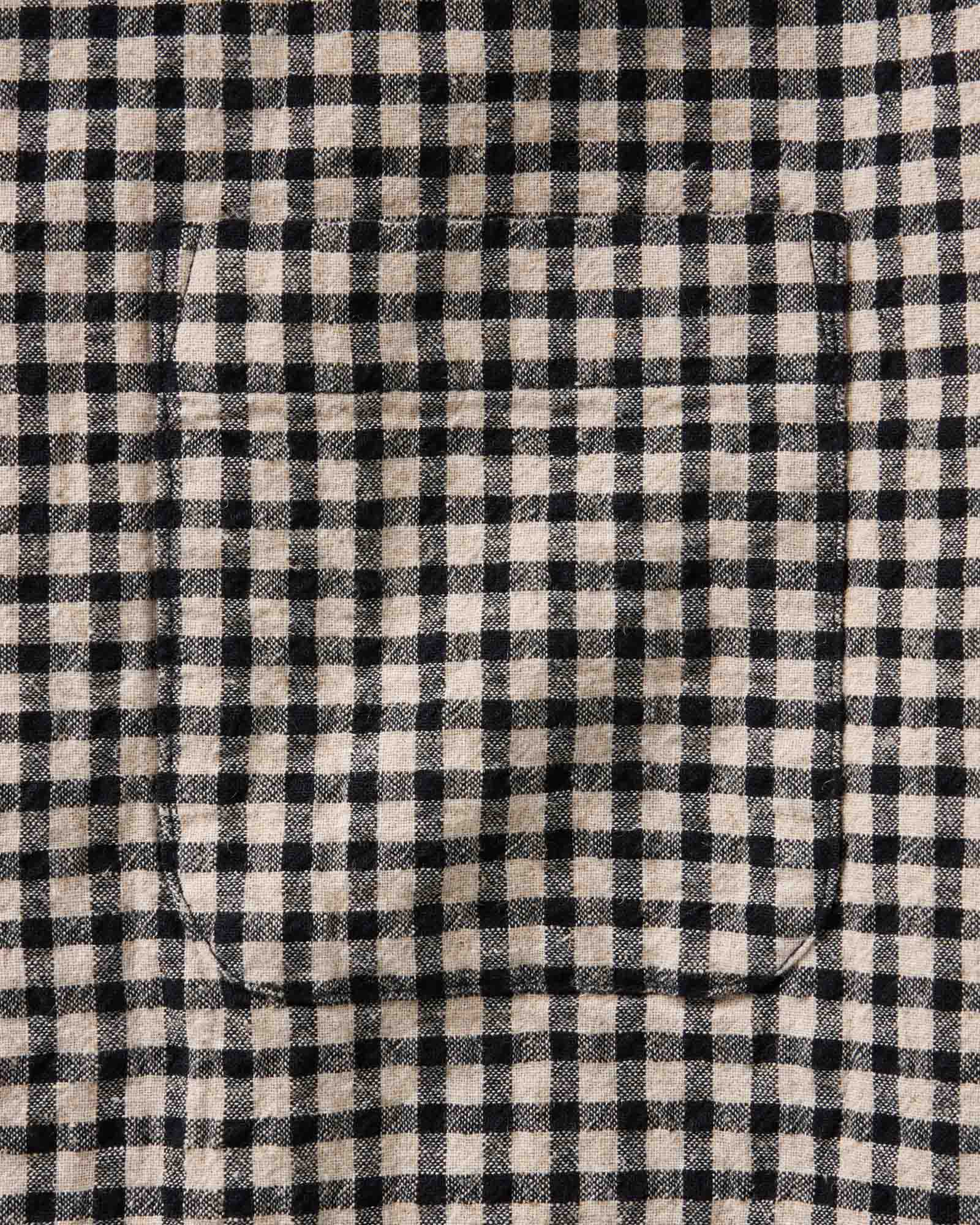 Elric Men's Shirt Breaker Gingham Organic Cotton Linen 6