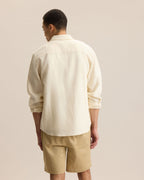 Elric Mens Linen Shirt Long Sleeve Relaxed Fit White Button Down 2
