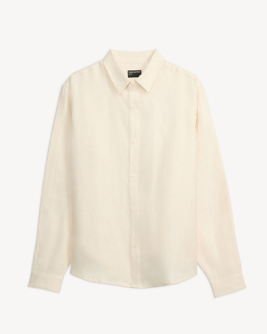 Elric Mens Linen Shirt Long Sleeve Relaxed Fit White Button Down 4