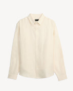 Elric Mens Linen Shirt Long Sleeve Relaxed Fit White Button Down 4