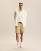Elric Mens Linen Shirt Long Sleeve Relaxed Fit White Button Down 6