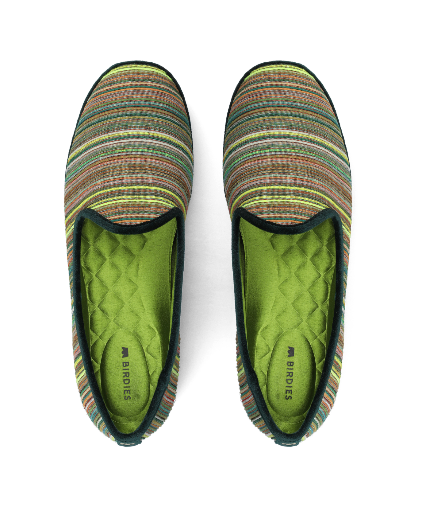 Elric Slip-On Shoes Royal Green Multi Stripe Grosgrain Espadrille 1