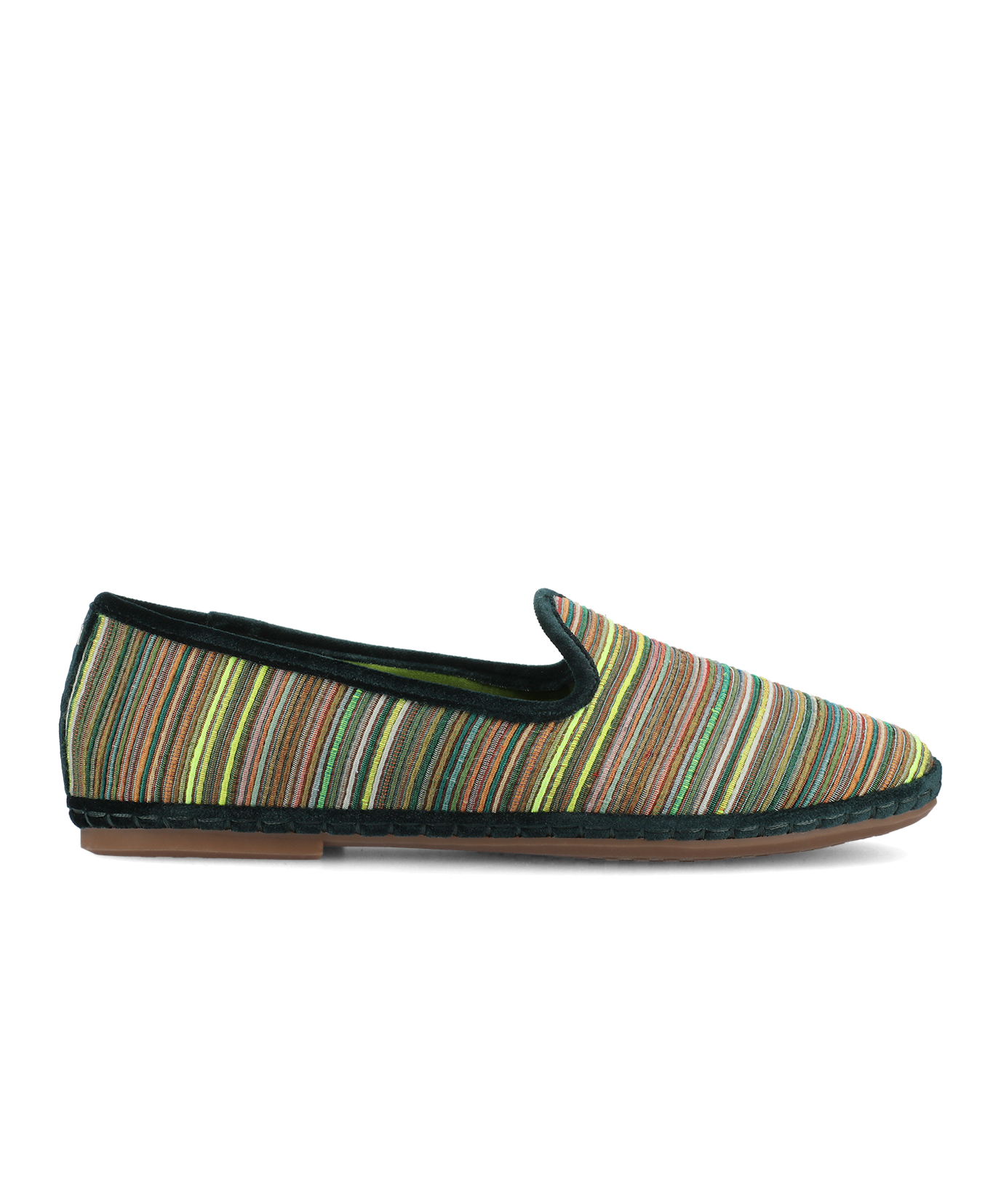 Elric Slip-On Shoes Royal Green Multi Stripe Grosgrain Espadrille 2